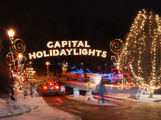 Holiday lights in Washington Park