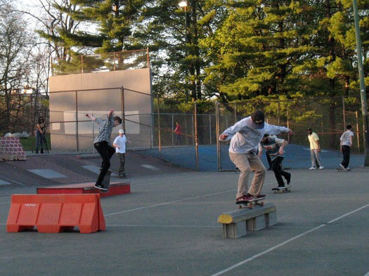 Skateboarding in Washington Park